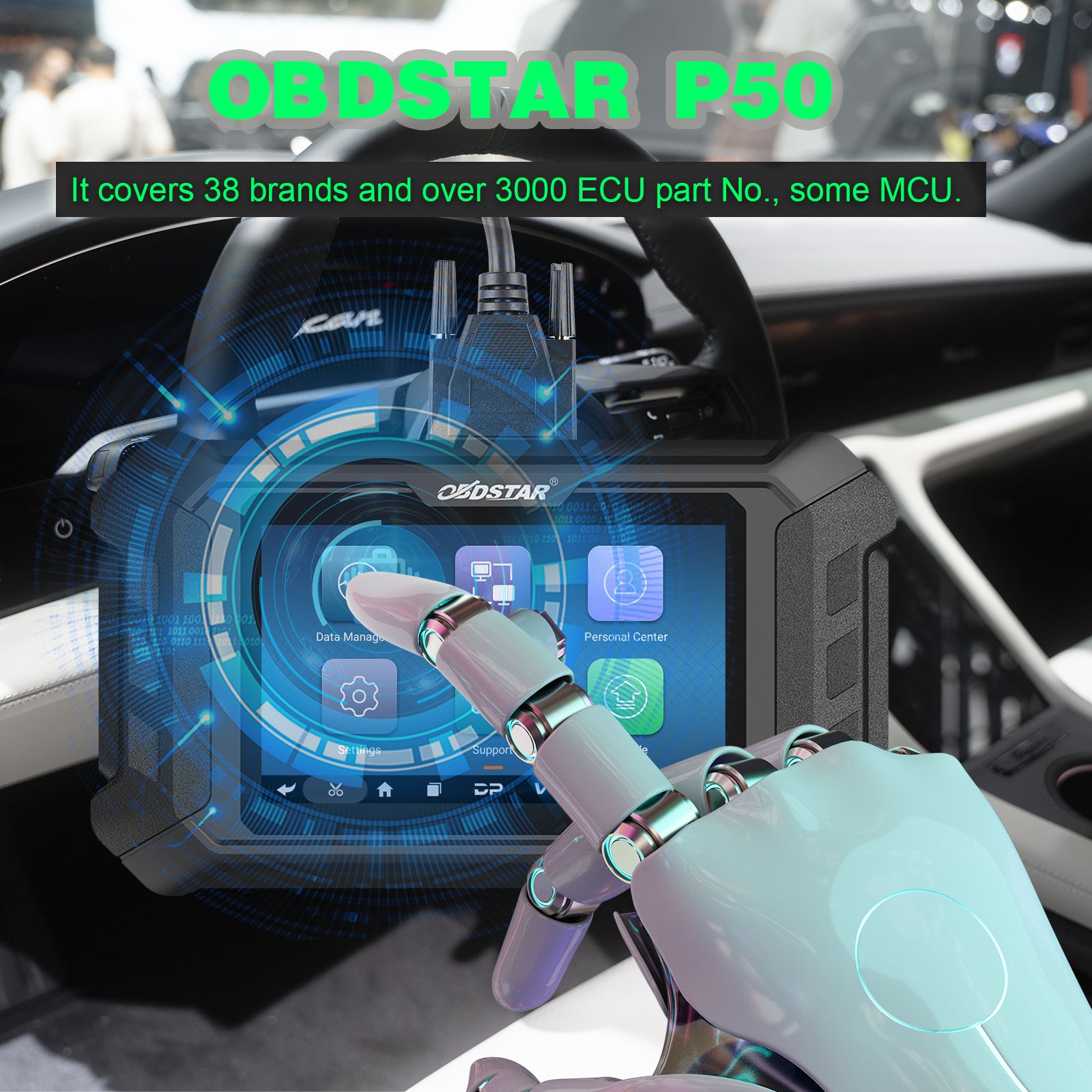 OBDSTAR P50 Airbag Reset Intelligent Airbag Reset Equipment Covers 38 Brands and Over 3000 ECU Part No.