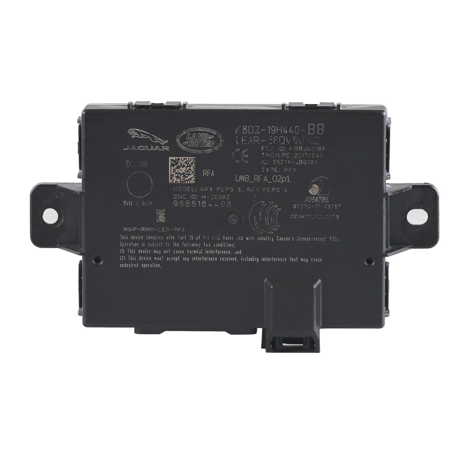 OEM Jaguar Land Rover RFA Module K8D2 with Comfort Access contains SPC560B Chip and Data