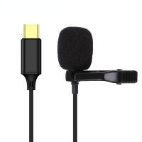 1.5m Omnidirectional Metal Microphone Type C Jack Lavalier Tie Clip Microphone Mini Audio Mic for Computer Laptop Mobile Phone