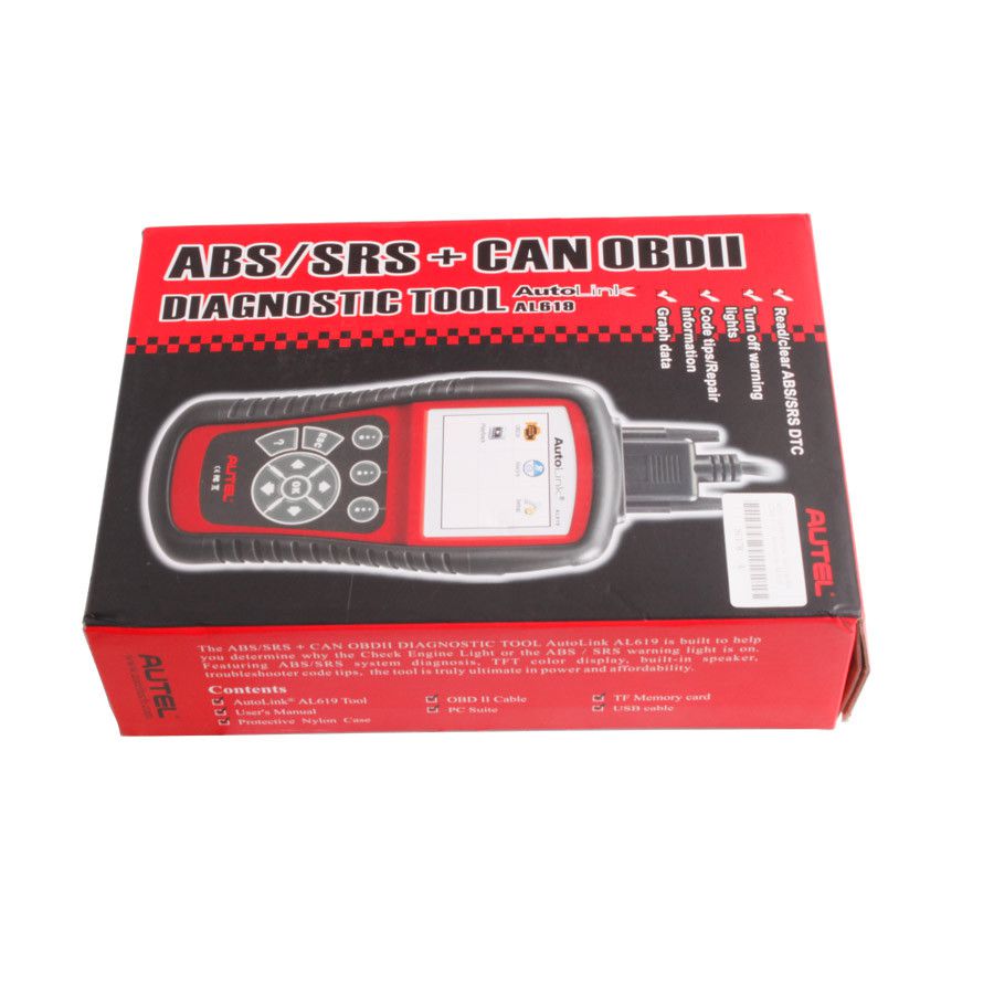 Original Autel AutoLink AL619EU OBDII CAN ABS And SRS Scan Tool Update Online