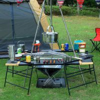 Outdoor Splicing Folding Table Camping Fire Place Table Portable Picnic BBQ Party Foldable Desk With Storage Bag