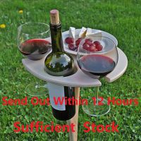 Outdoor Wine Table Mini Wooden Round  Portable Foldable Desktop Easy Carry Desk Furniture Party Travel Picnic Folding Low Tables