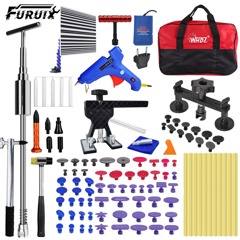 Auto Body Paintless Dent Repair Removal Tool Kits Dent Lifter Bridge Glue Puller Kits with Tool Bag