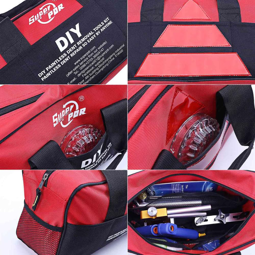 PDR Tools Kit Auto Paintless Dent Repair Tool Hail Dent Removal Dent Pullers Suction Cup dent pulling bridge pump wedge bag