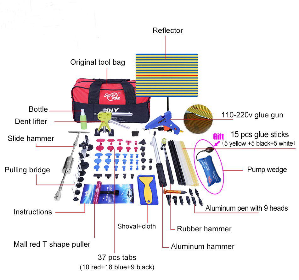 PDR Tool Sets Paintless Dent Repair Tools PDR Tools Kit Car Dent Repair Straightening Dents Instruments Ferramentas