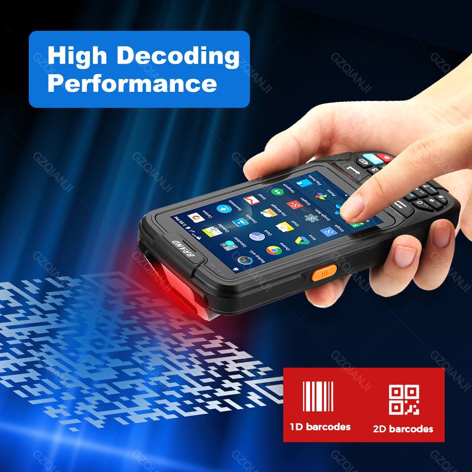 PDA Barcode scanner 1D 2D Bluetooth Android Handheld Terminal Rugged PDA Wireless Mobile 1D Bar code Scanner Data Collector