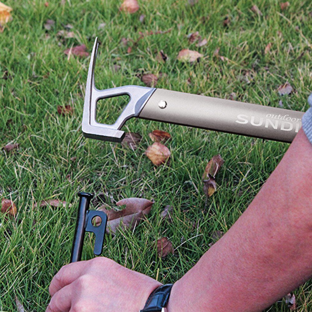 Outdoor Camping Tent Peg Hammer Stainless Steel Stakes Nail Puller Tent Nail Extractor Claw Hammer Hiking Camping Tools