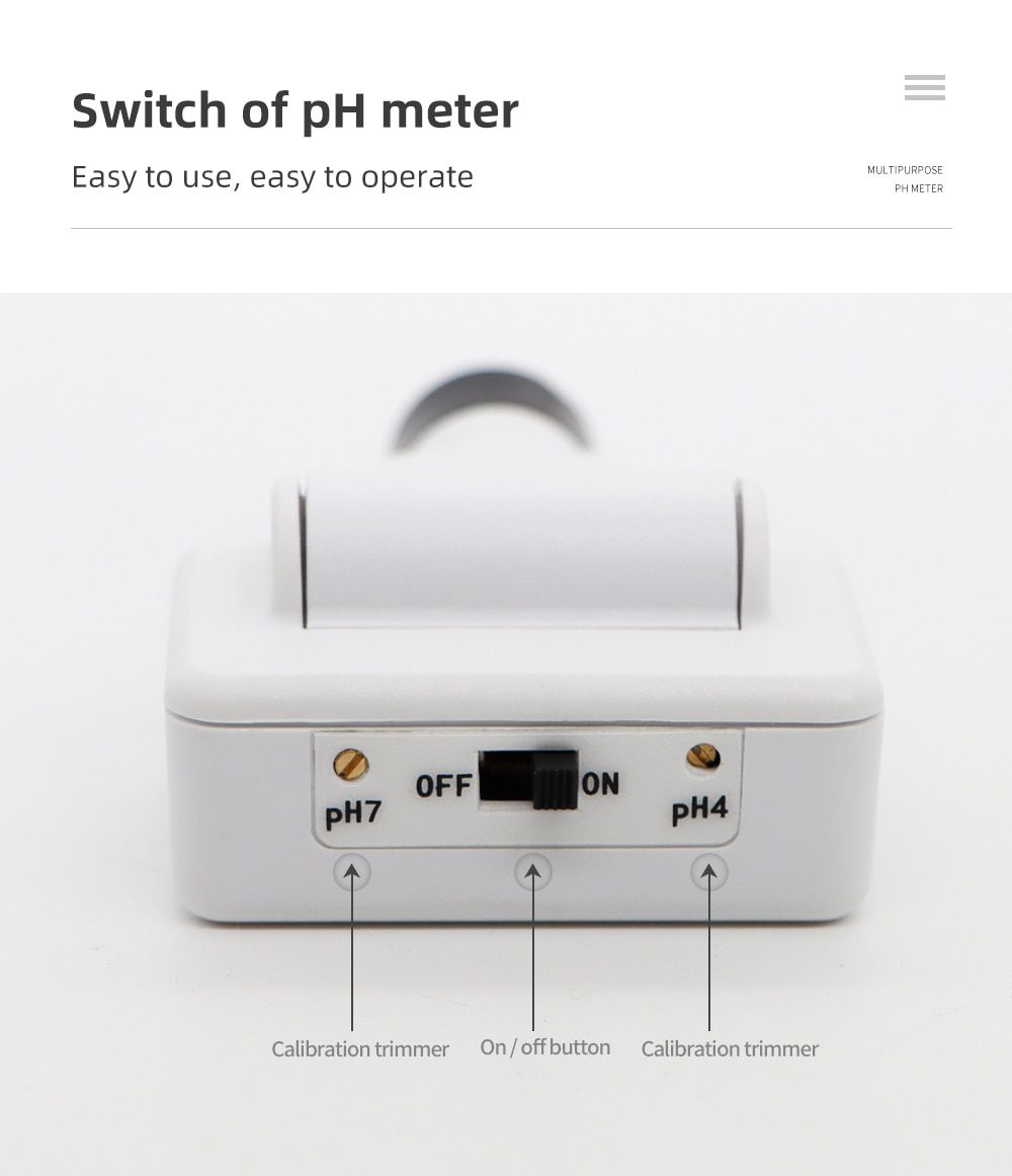 PH-98211 Multipurpose pH Meter Digital Acidity Meter pH Tester Soil Meter Tester with White Backlight for Cheese Meat Soil