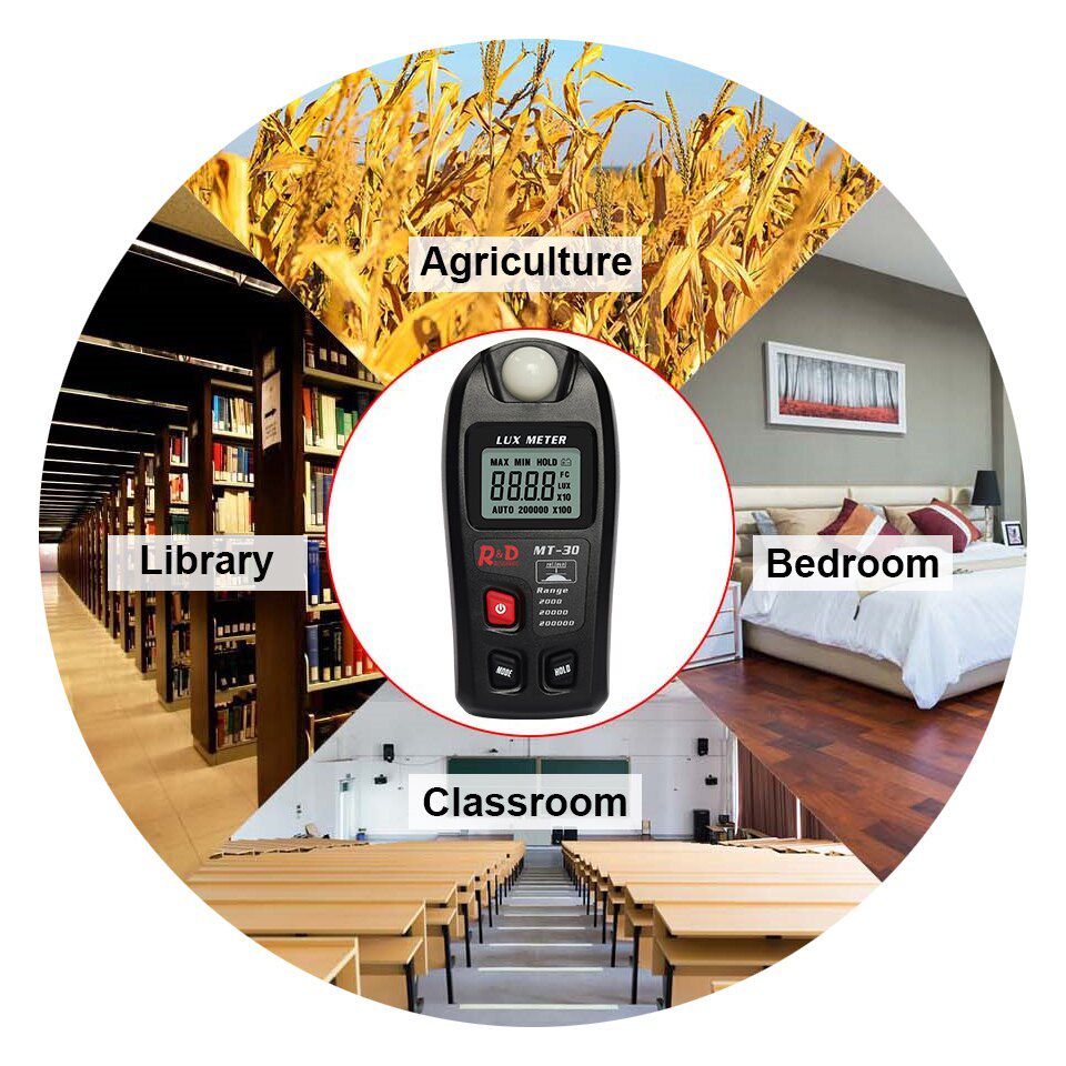 BLACK MT30 Photometer Tester Enviromental Testing Lux Meter 0~200,000lux Range Light Meter Pocket Design Illuminometer Lux/fc