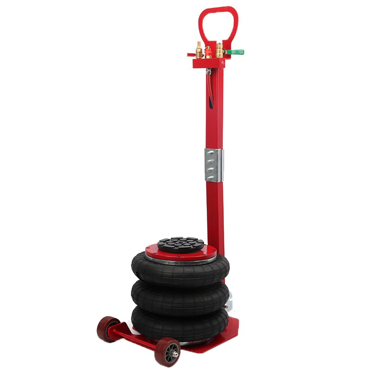 New Arrival 3 Tons/6600lbs Folding Triple Air Bag Jack Pneumatic Car Jack Stand Automotive Lifting Tools Red