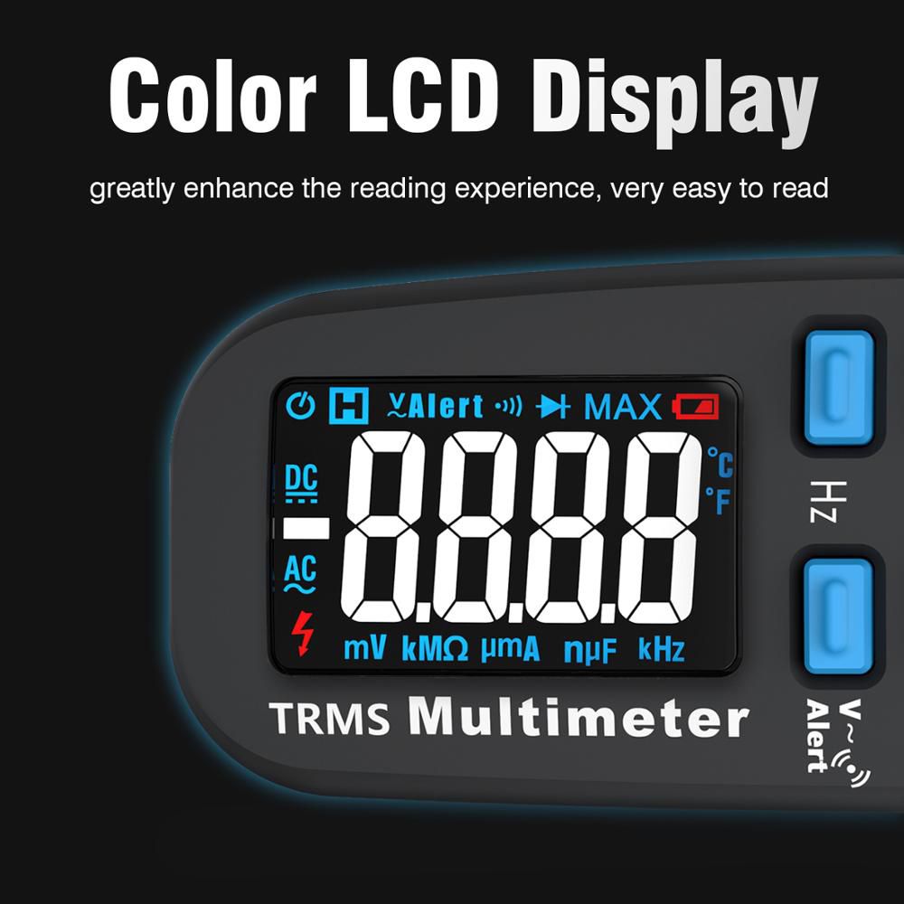 ADM92CL Pocket Digital Multimeter Color LCD Auto Range True RMS Voltmeter voltage Pen Capacitance NCV Tester DIY Electricity Tool