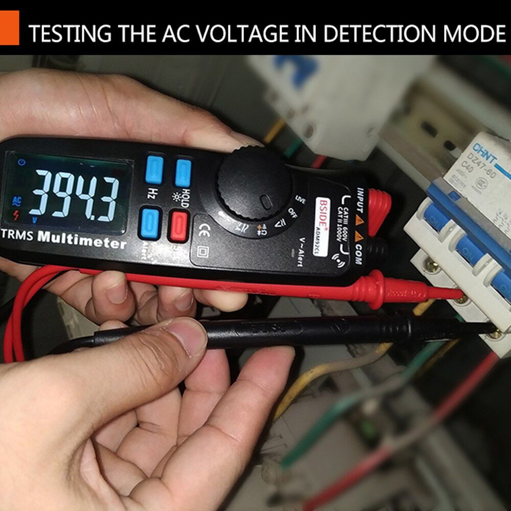 ADM92CL Pocket Digital Multimeter Color LCD Auto Range True RMS Voltmeter voltage Pen Capacitance NCV Tester DIY Electricity Tool