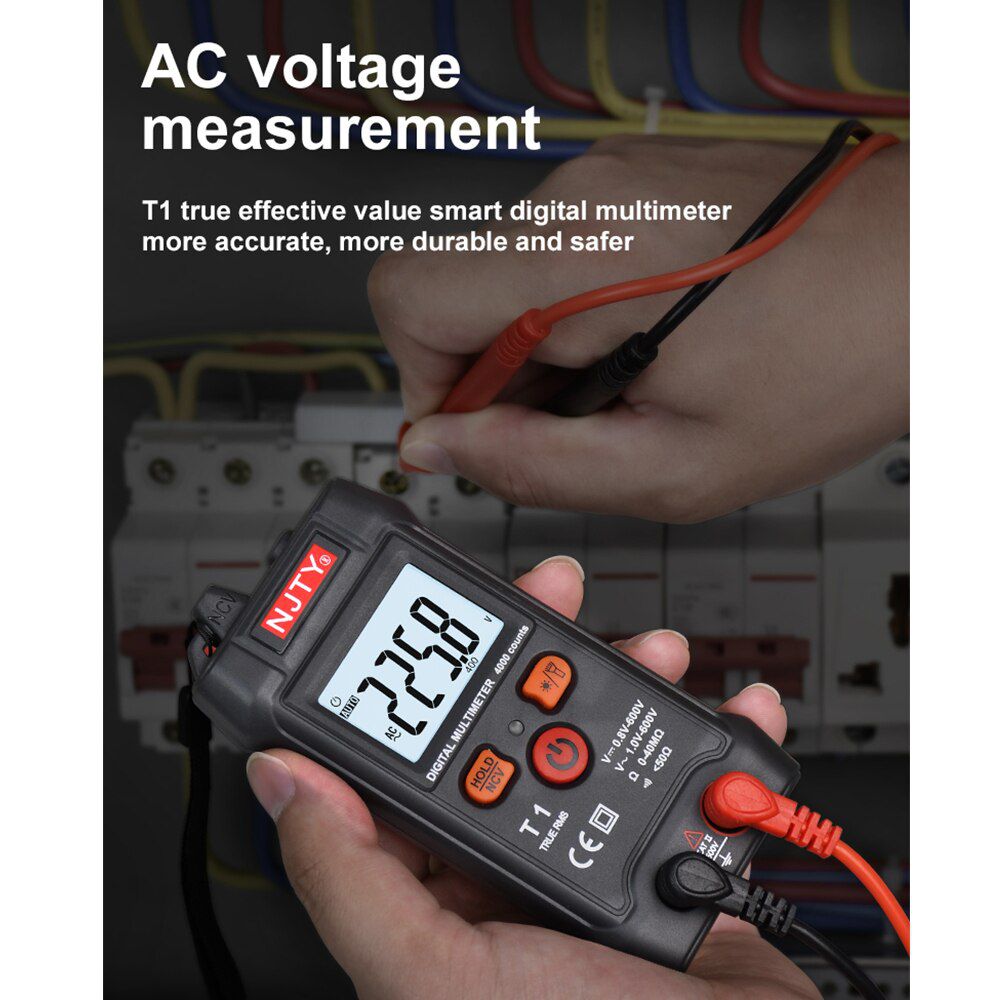 T1 Pocket Smart Digital Multimeter Mini Automotive Tester True RMS NCV 600V AC DC Voltage Tester Portable Electric Multimeter