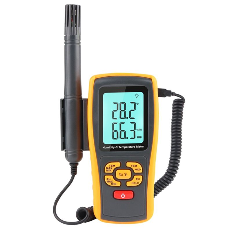 GM1361 Portable Industrial Digital Thermometer Hygrometer K-type Thermocouple Lab Air Temperature Humidity Meter C/F USB Data Logger