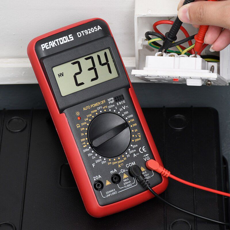 Professional Digital Multimeter DT9205A Multimeter Tester Manual Range Voltage Meter True RMS Transistor Tester Electrician Tool