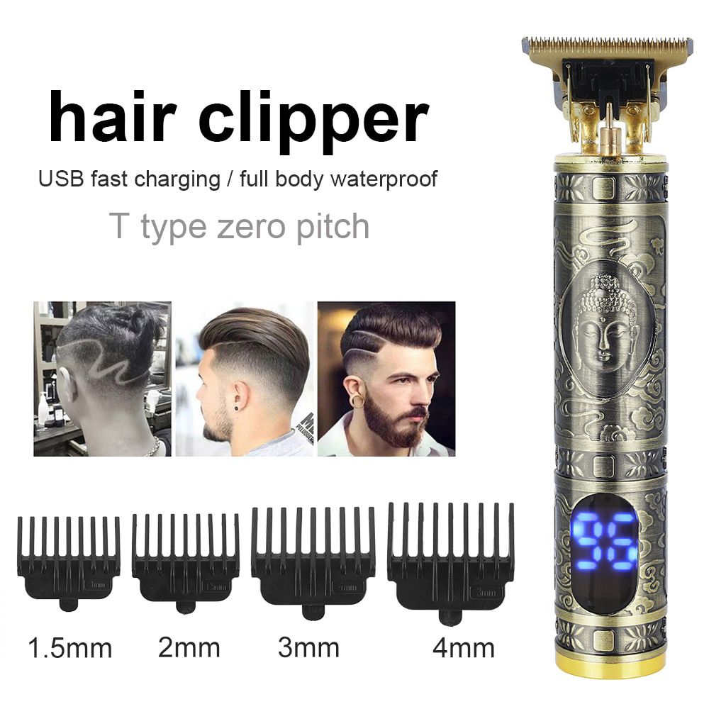 Professional Hair Clipper Mower Electric Hair Trimmer Sculpture USB Rechargeable Cordless Barber Hair Cutting Machine For Men