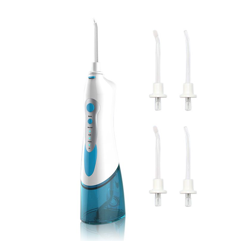 Professional Oral Irrigator Portable Cordless Water Flosser 180mL Rechargeable Electric Dental Irrigator 4 Rotatable Jet Tips