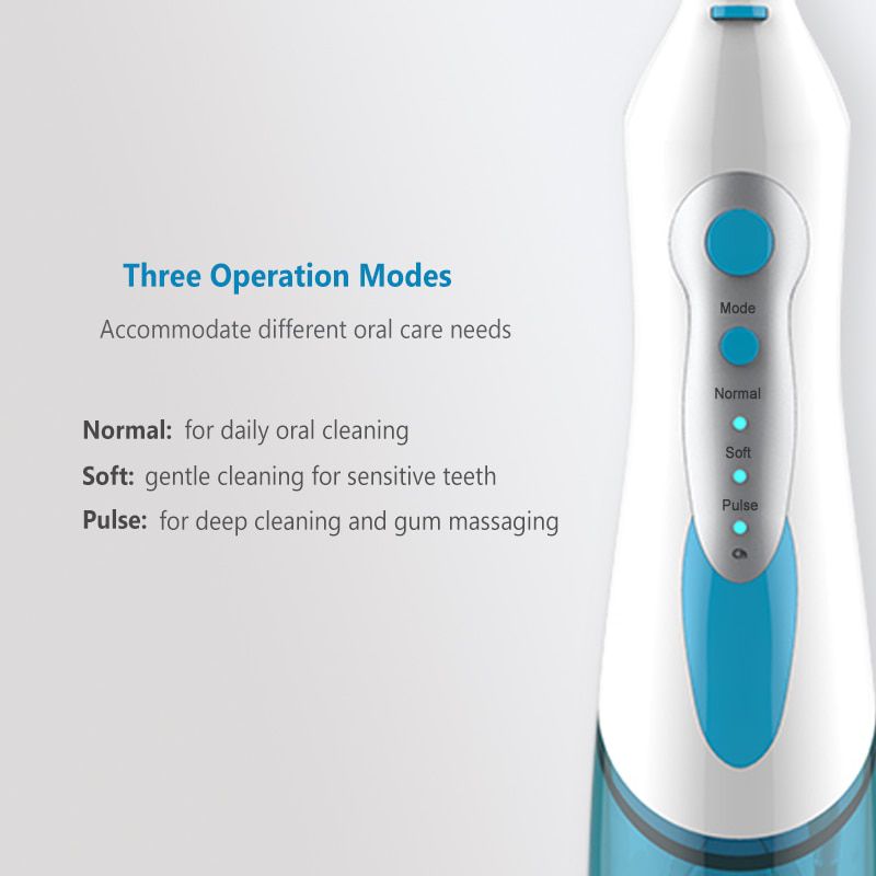 Professional Oral Irrigator Portable Cordless Water Flosser 180mL Rechargeable Electric Dental Irrigator 4 Rotatable Jet Tips