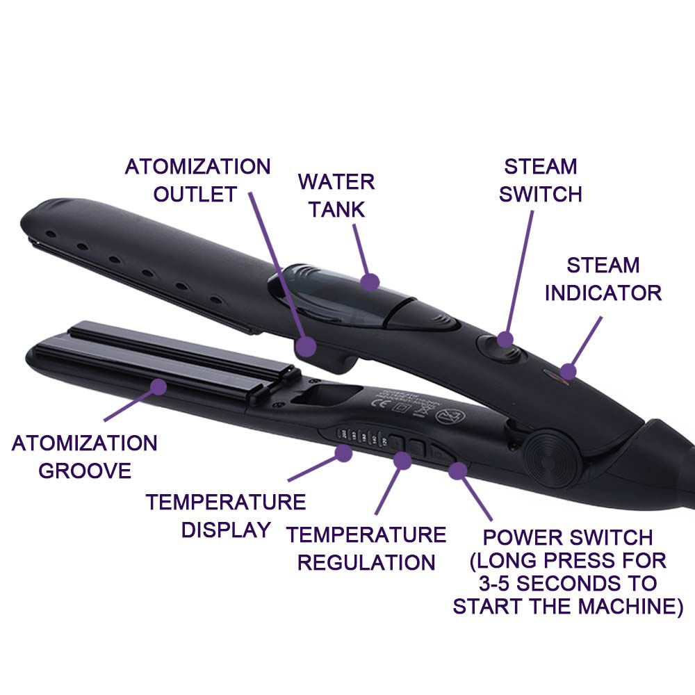 Professional Steam Hair Straightener Ceramic Vapor Hair Flat Iron Hair Straightening Iron Curler Salon Steamer Hair Styling Tool