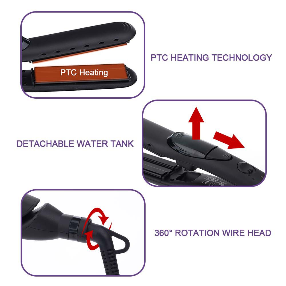 Professional Steam Hair Straightener Ceramic Vapor Hair Flat Iron Hair Straightening Iron Curler Salon Steamer Hair Styling Tool