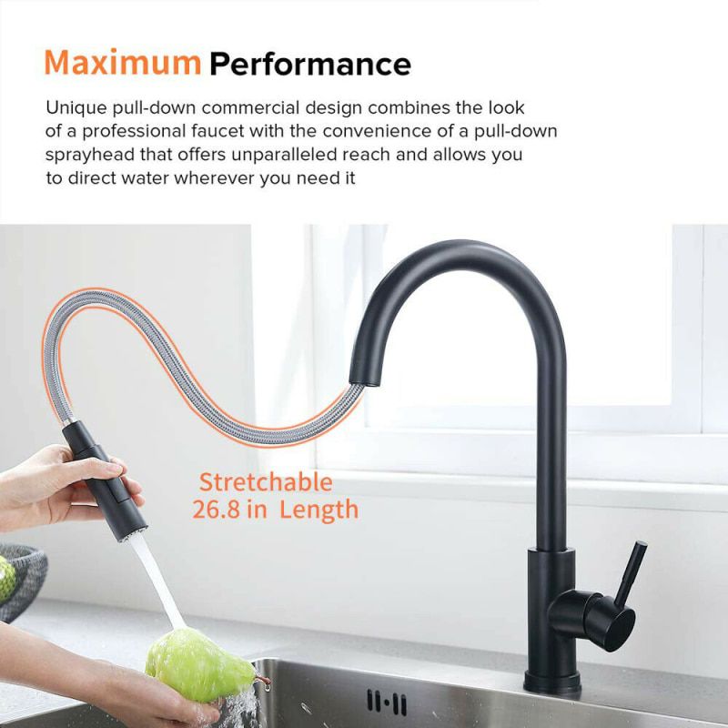 Pull Out Sensor Kitchen Faucets Stainless Steel Smart Induction Mixed Tap Touch Control Sink Tap 360 Rotation 2 Outlet Methods