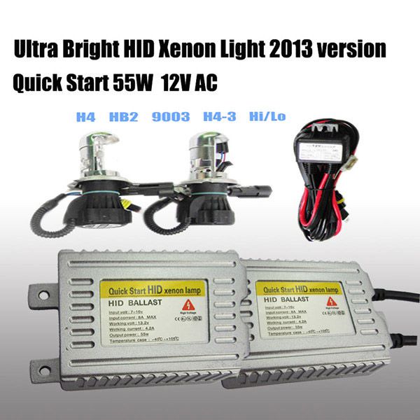 2013 Quick Start SLIM XENON HID KIT H4 H13 9004 9007 Hi/Lo AC 12V