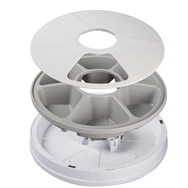 Round Timing Feeder Automatic Pet Feeder 6 Meals 6 Grids Cat Dog Electric Dry Food Dispenser 24 Hours Feed Pet Supplies