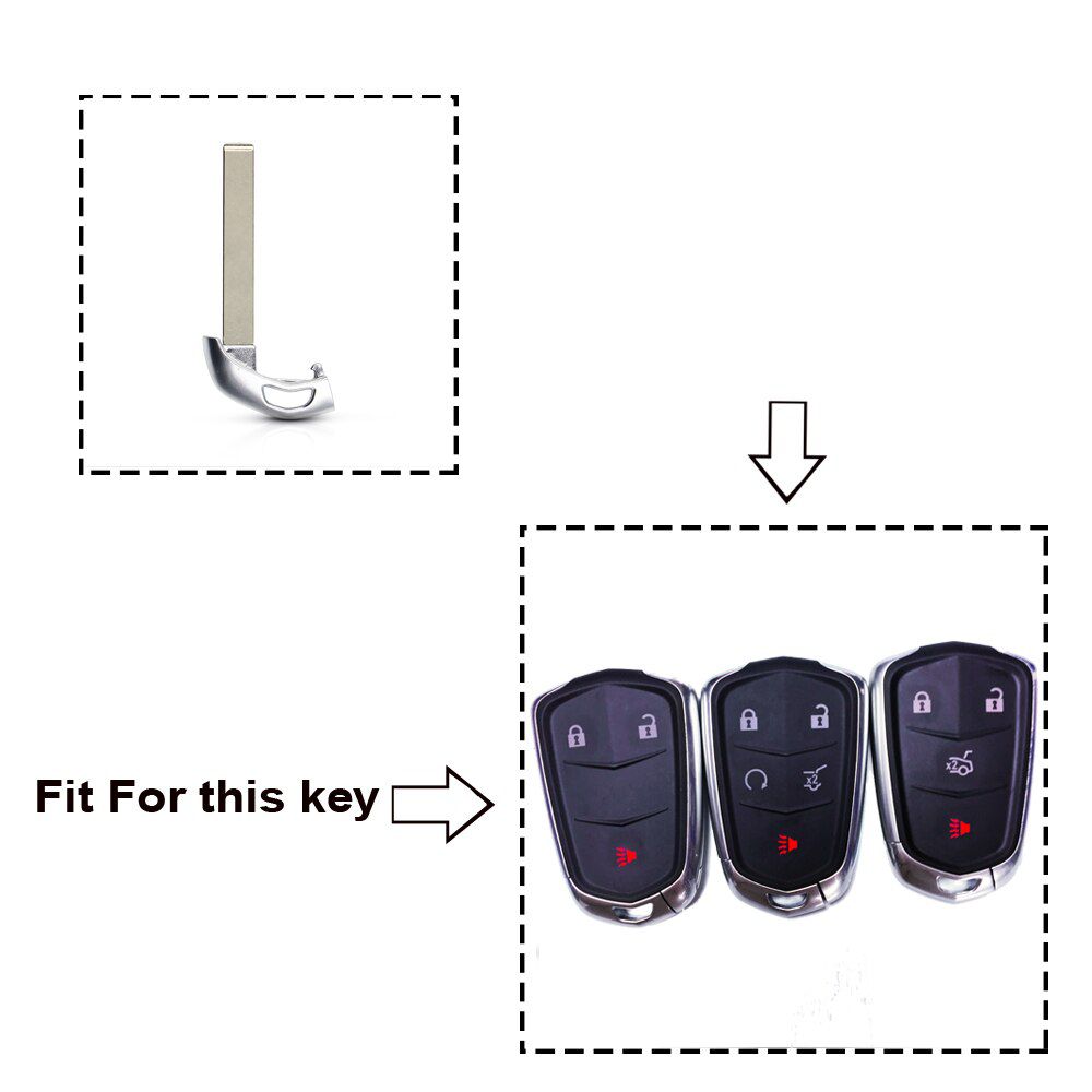 Cadillac Escalade ATS CTS ELR SRX XTS 2014 15-2017 Keyless Smart Key Car Remote Emergency Key Replacement Uncut Blade