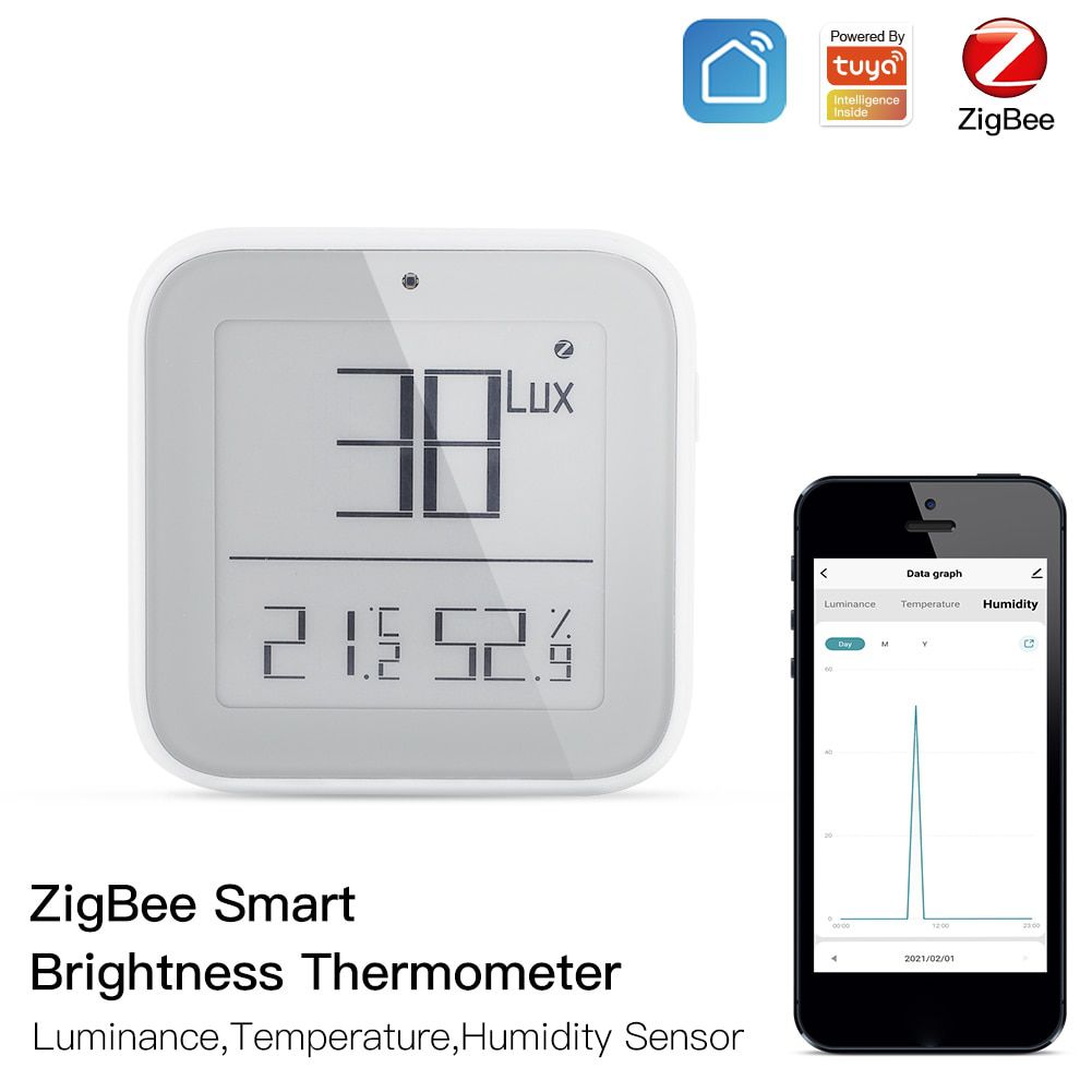 WIFI/ZigBee/BT Tuya Smart Temperature and Humidity Sensor Smart Temperature Humidity Detector APP Remote Work With Alexa Google