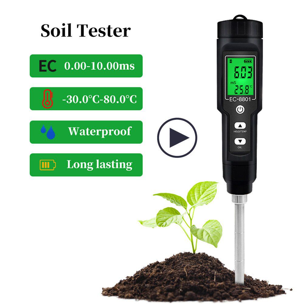 EC-8801 Soil meter Waterproof EC/Temp Soil Tester Garden Meter Soil Tester Tools Potted Plants Gardening Agriculture Farm