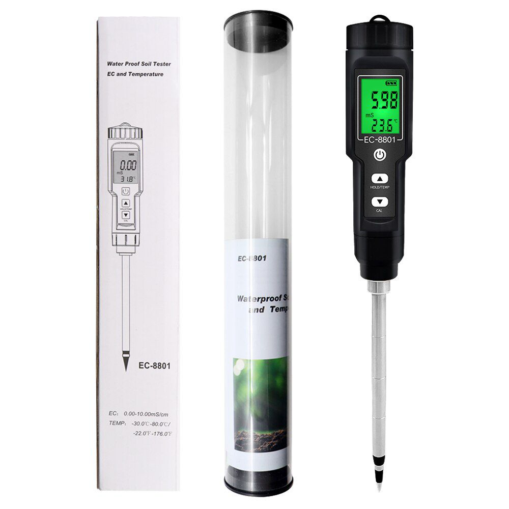 EC-8801 Soil meter Waterproof EC/Temp Soil Tester Garden Meter Soil Tester Tools Potted Plants Gardening Agriculture Farm