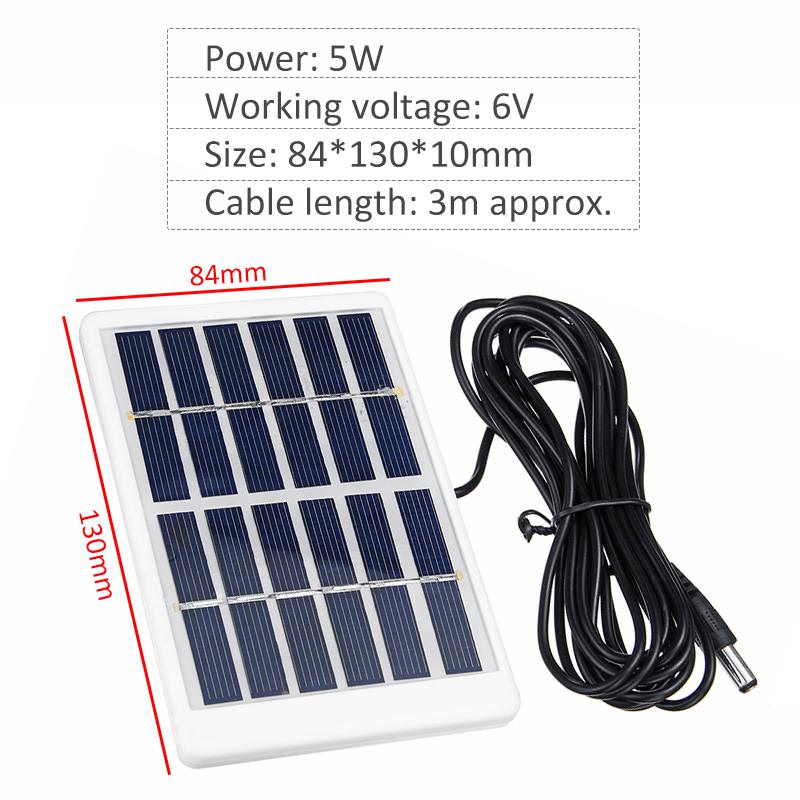 5W 5V Solar Panel Outdoor Solar Charger Panel 3 Meter Cable Climbing Fast Charger Polysilicon Tablet Solar Generator Travel