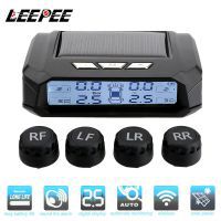 Solar TPMS Tire Pressure Monitoring System Temperature Warning Fuel Save With 4 External Sensors Car Tyre Pressure Monitor