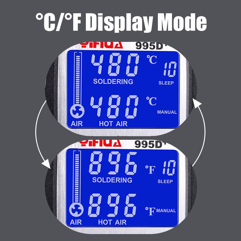 YIHUA 995D/995D+ SMD Soldering Station Quick Heat Hot Air Gun 2 in 1 Electric Soldering Iron BGA Rework Welding Station