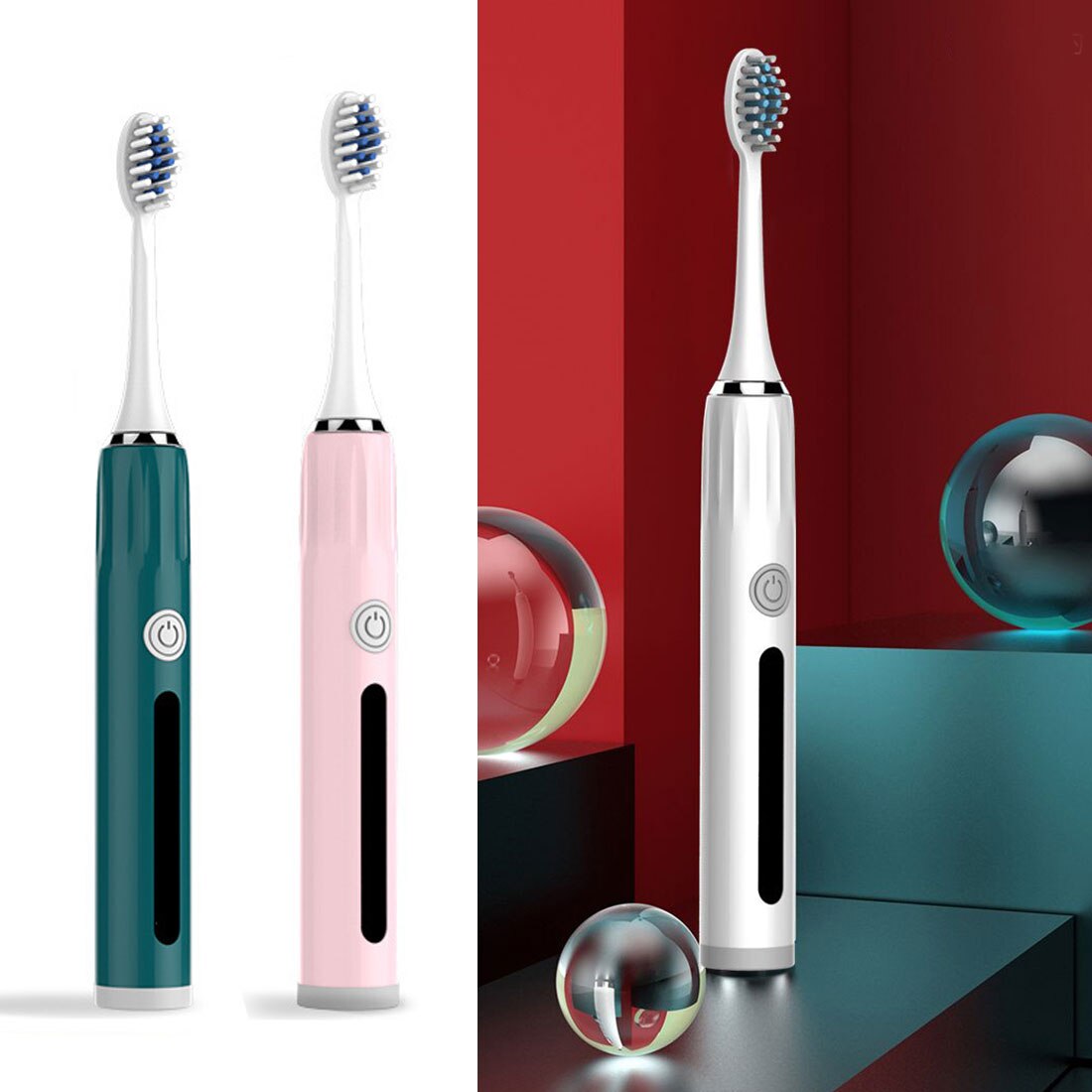 Sonic Electric Toothbrush Adult Timer Sonic Toothbrush IPX7 Waterproof Teeth Whitening Toothbrush Travel box Brush Head Set