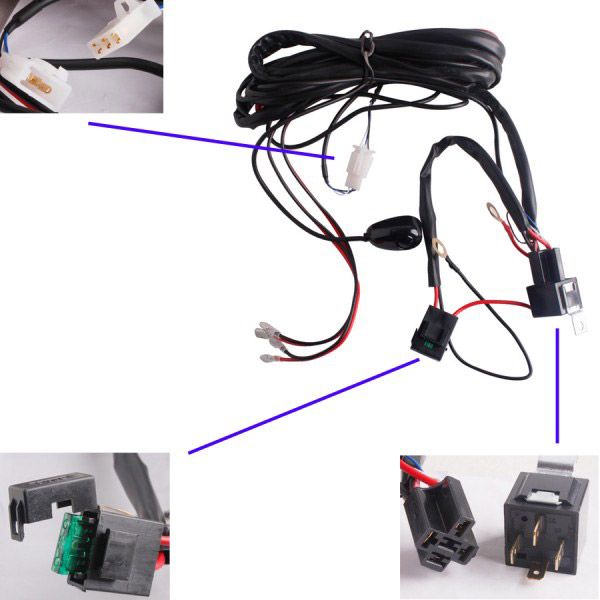 Spot/Flood LED/HID Work Driving light Wiring Loom Harness 12V 40A Switch Relay Driving Light off road spotlights for JEEP SUV