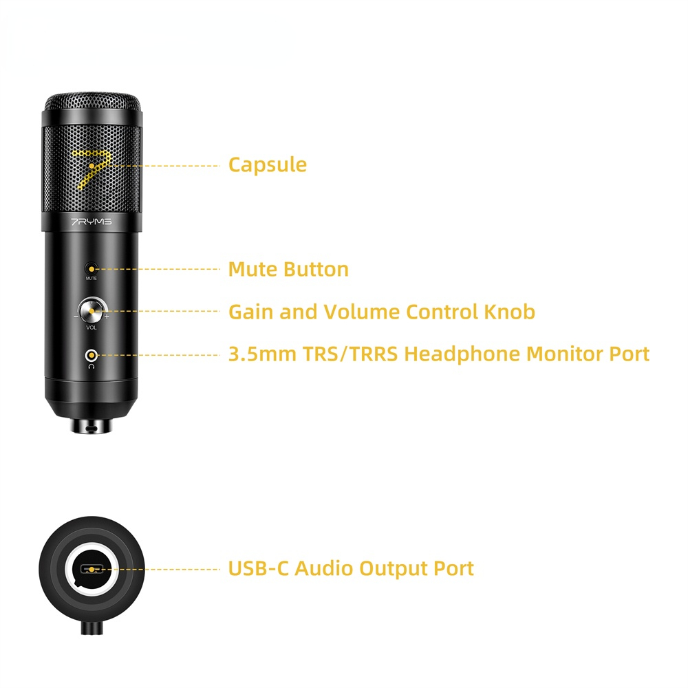 SR-AU01-K2 Cardioid Condenser USB Microphone for computer/Phone,Great for Gaming, Podcast, LiveStreaming, YouTube