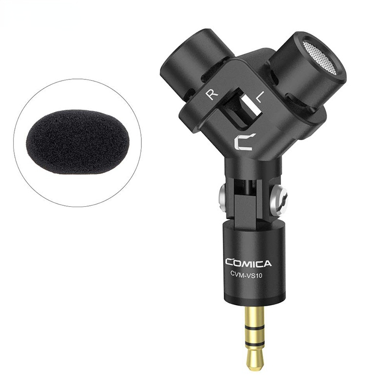 Stereo Microphone CVM-VS10 XY Cardioid Mini Mic for Gopro Camera,Android Smartphone Video Recording((3.5mm TRS)