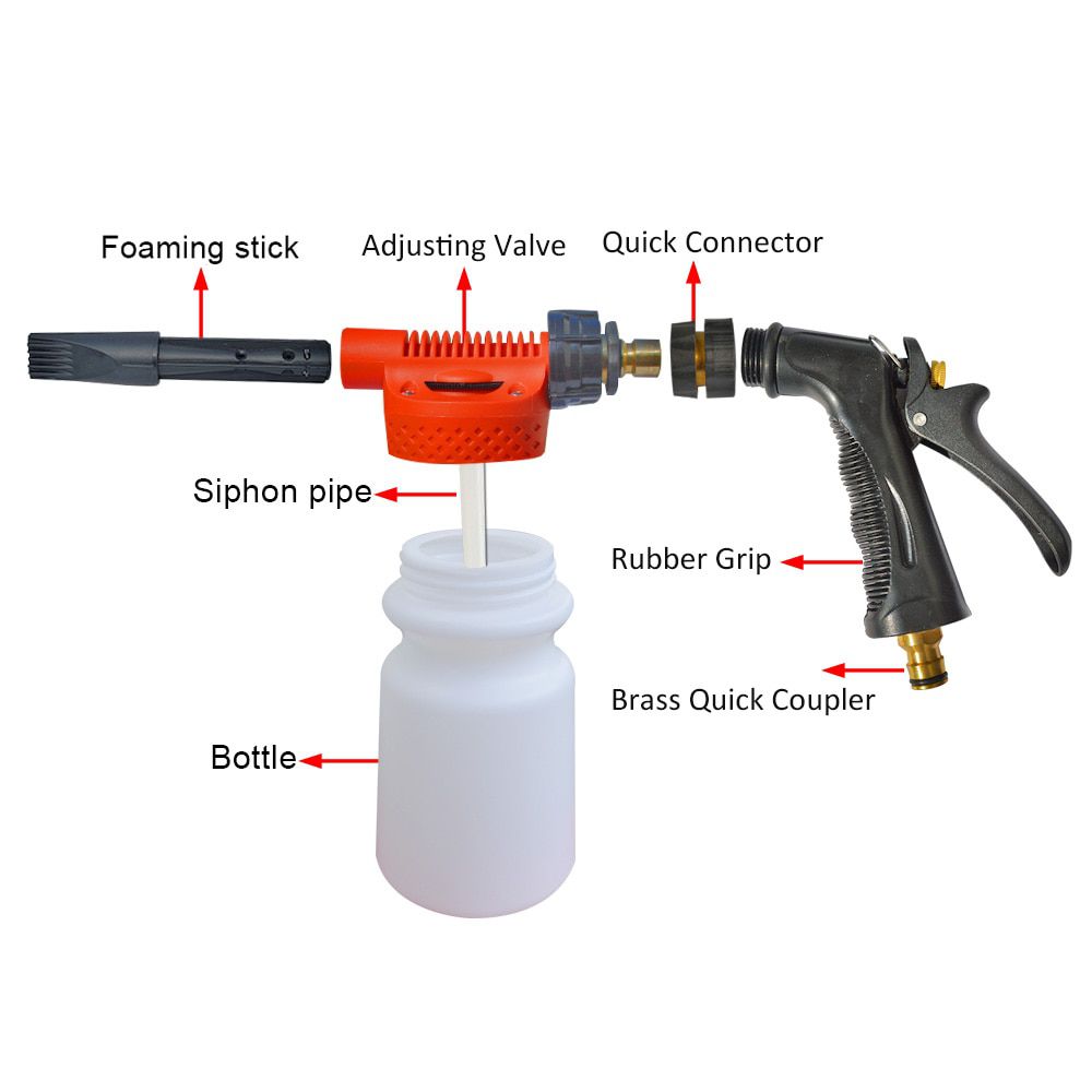 Tap Water Foam Gun Carwash Car Cleaning Foam Cannon Soap Gun Snow Foam Lance Low Pressure Foam Generator Water Hose Foam Gun