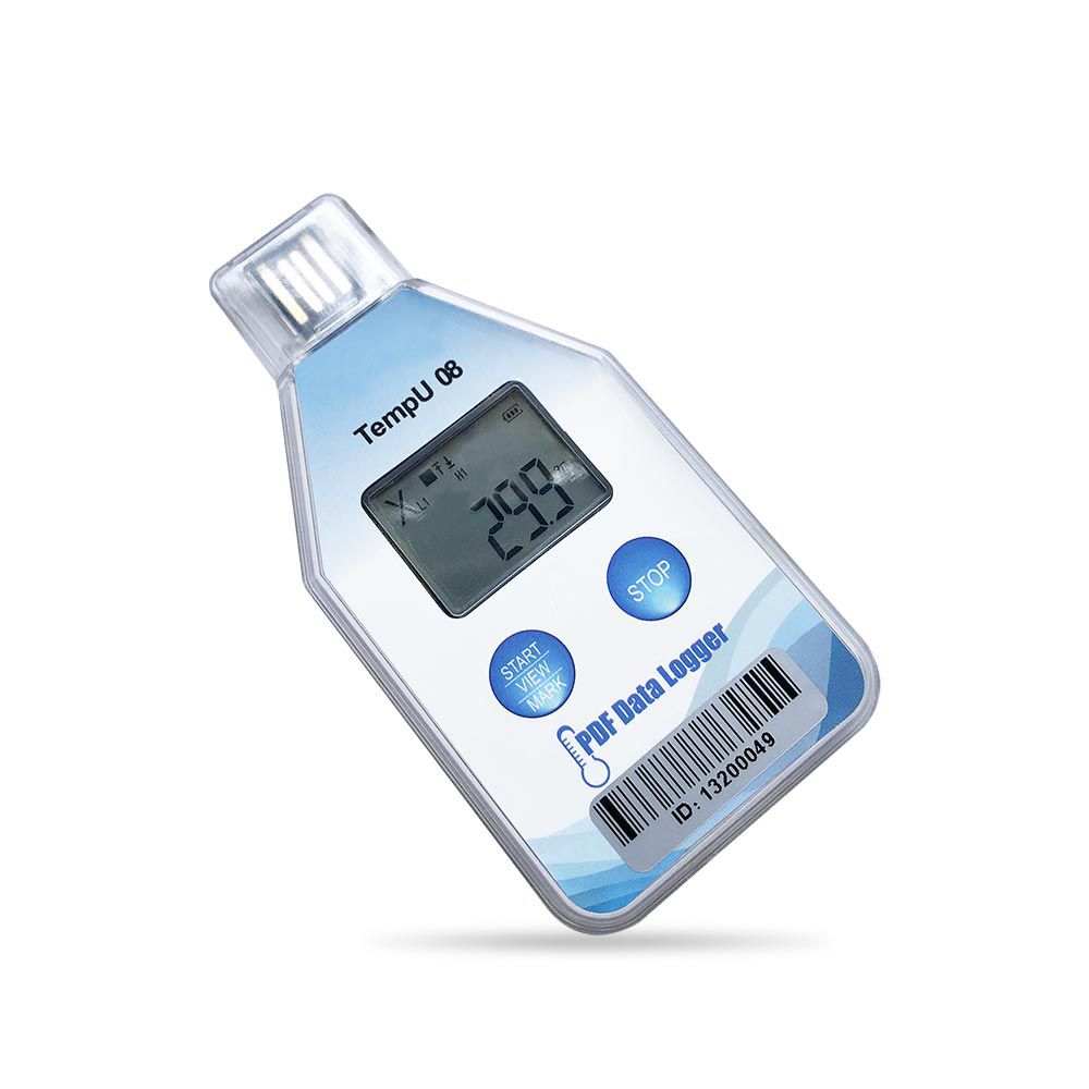 TempU08 Temperature Data Logger Newest PDF Report Disposable Single Use IP67 USB Temp Recorder Temperature Record Cold Chain