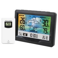 Wireless LCD Digital Weather Station Indoor Outdoor Thermometer Hygrometer Wall Barometer MoonPhase Weather Forecast Alarm Watch