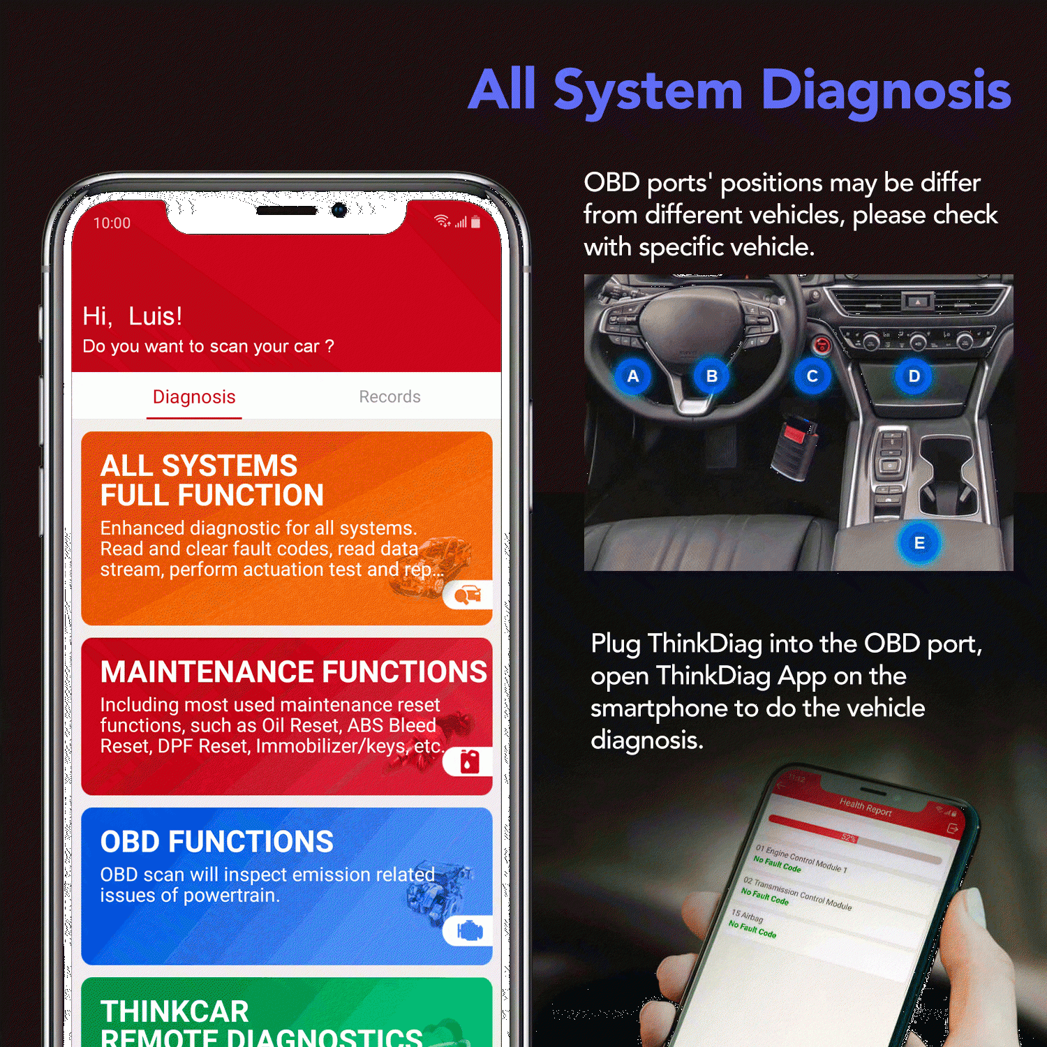 Thinkcar Thinkdiag Diagzone Old Boot V1.23.004 Full Software 1 Year Free OBD2 Code Reader Bluetooth Scanner Tool PK Easydiag