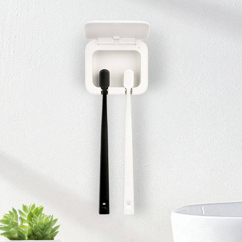 Toothbrush Sanitizer Plastic Oral Hygiene Anti-Bacteria Sanitize Toothbrush Sterilizer Wall-mounted UV Toothbrush Holder