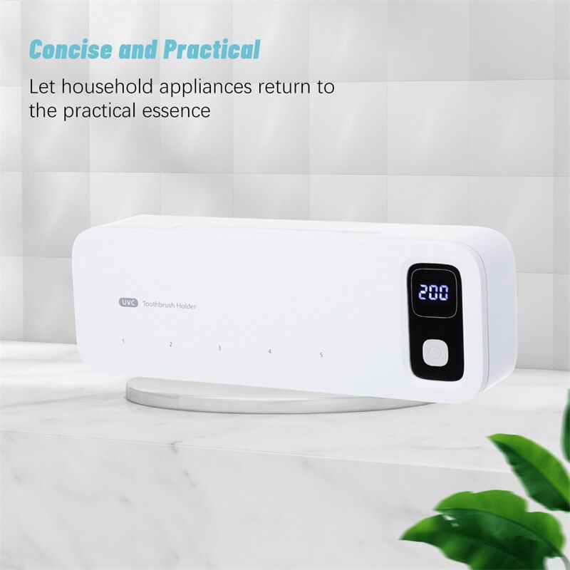 Toothbrush Storage Sterilizer UV Tooth Brush Holder LED Display Automatic Drying Wall Mounted Ultraviolet Rays Disinfection Box