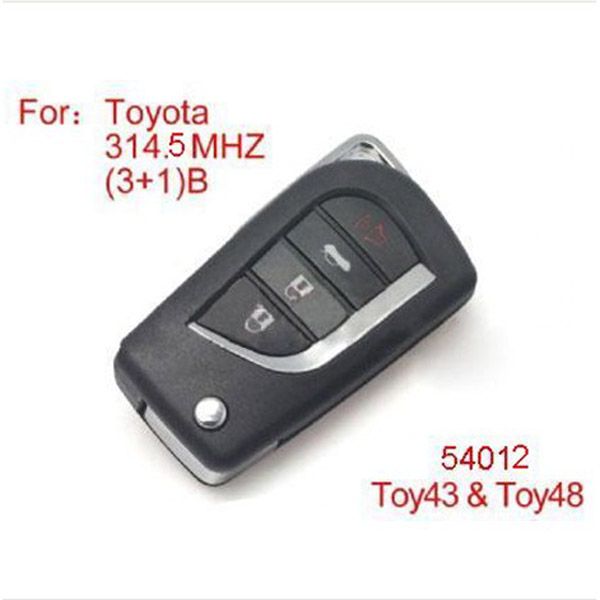 Modified Remote Key 4buttons 315MHZ for Toyota (No Chip Included)