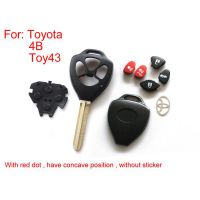 Remote Key Shell 4 Button (With Red Dot Have Concave Position Without Sticker) for Toyota 5pcs/lot