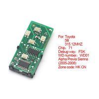 Smart card board 4 buttons 315.12MHZ number :271451-6221-HK-CN for Toyota