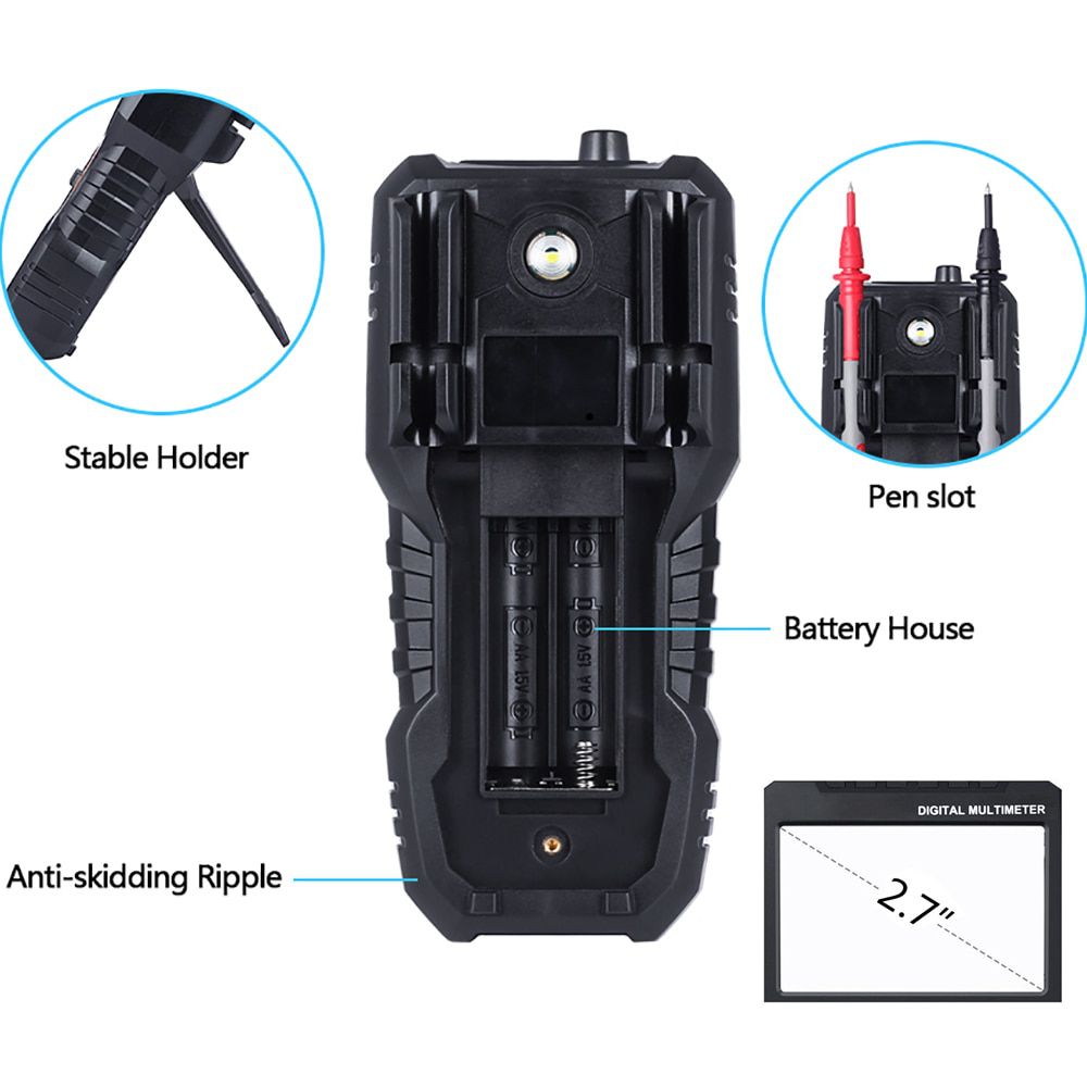 True RMS Digital Multimeter ADM08A/D profession DC AC Auto Range/Manual Ammeter Voltmeter Capacitor Ohm Hz DIY NCV Tester ESR Meter