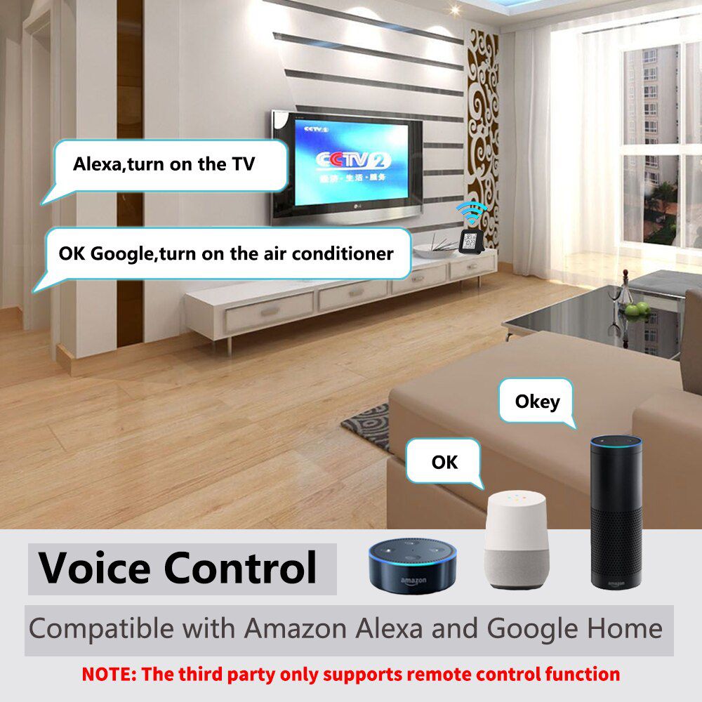 Tuya WiFi Smart IR Remote with Temperature Humidity Sensor Date Display for Air Conditioner TV AC Works with Alexa,Google Home