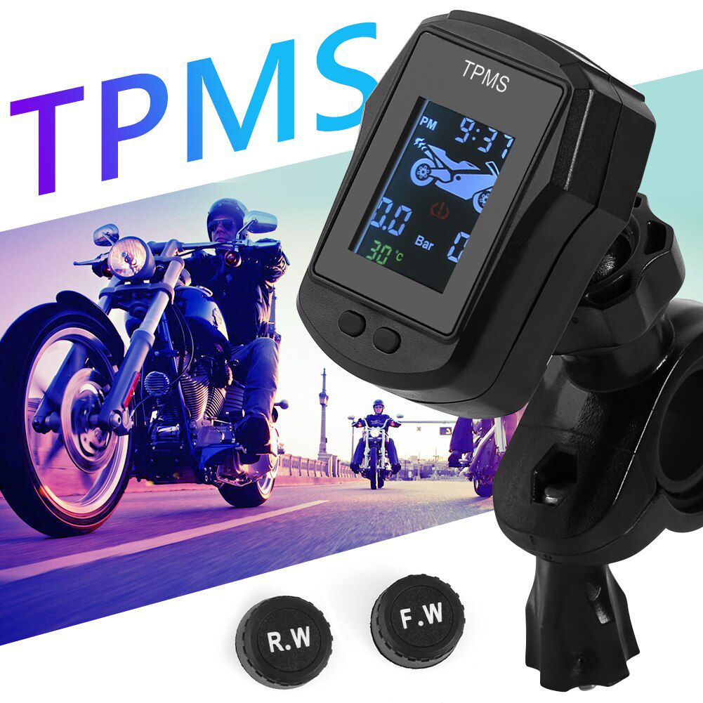 Waterproof Motorcycle TPMS USB Solar Motorbike Electric Bike Tire Tyre Pressure Monitoring Alarm Systems with External Sensors